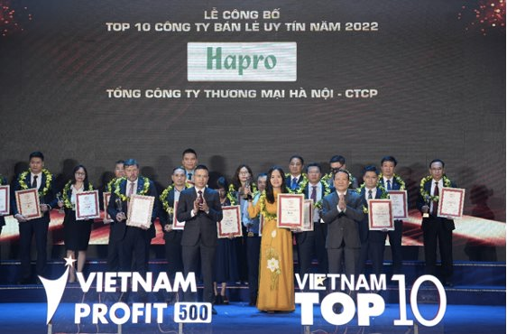 Hapro được vinh danh Top 10 Công ty bán lẻ uy tín lần thứ 5 