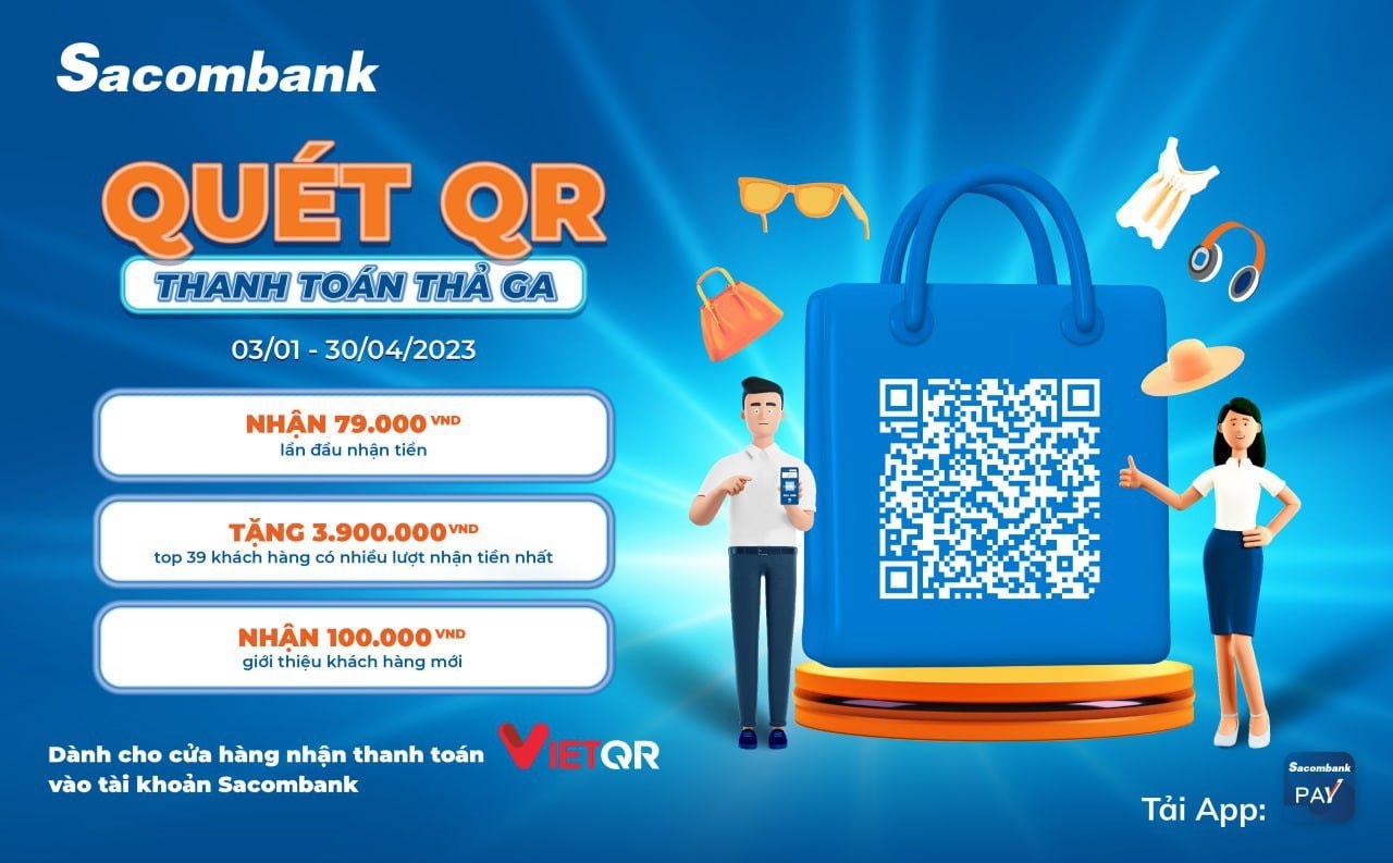 Cùng Sacombank quét QR – thanh toán thả ga