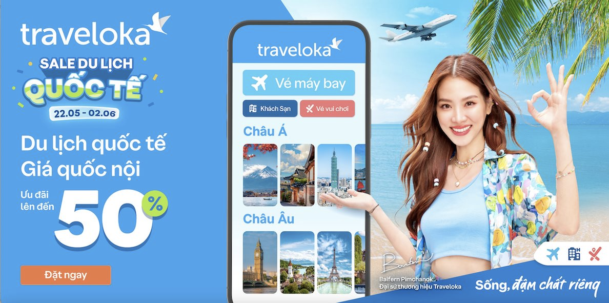 Sale Du lịch Quốc tế tại Traveloka mang đến nhiều ưu đãi du lịch quốc tế lớn nhất với mức giảm giá lên tới 40%