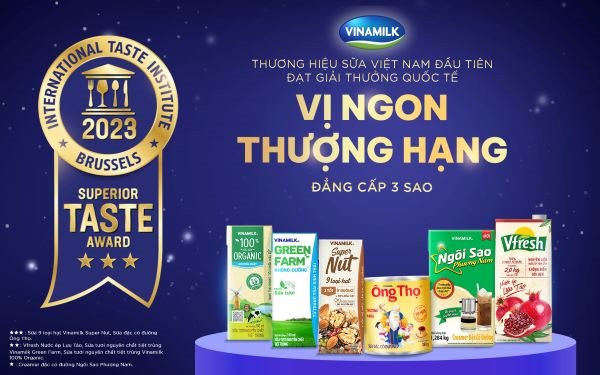 Vinamilk - Thương hiệu sữa Việt Nam đầu tiên đạt 3 sao "Vị ngon thượng hạng"