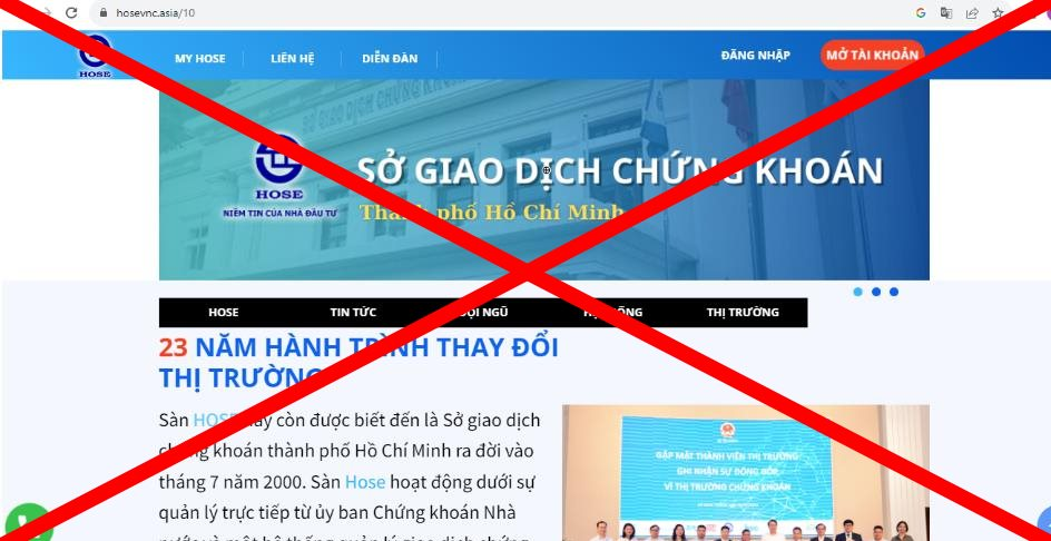 Sở Giao dịch chứng khoán TPHCM liên tục bị mạo danh