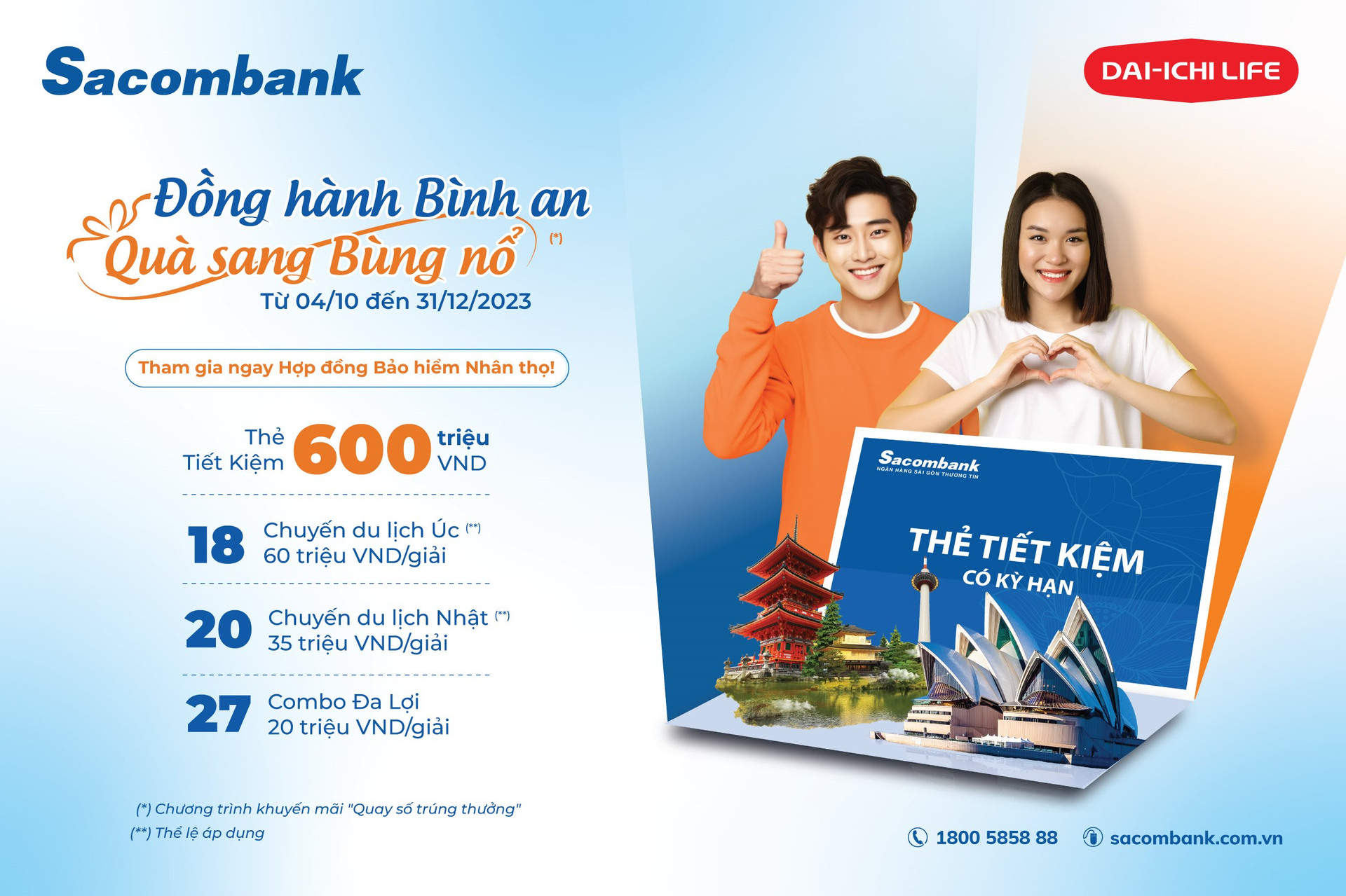 Nhiều ưu đãi lớn khi tham gia bảo hiểm nhân thọ tại sacombank