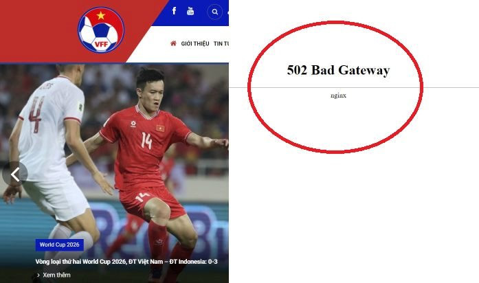 Website VFF bị sập ngay sau trận Việt Nam thua Indonesia