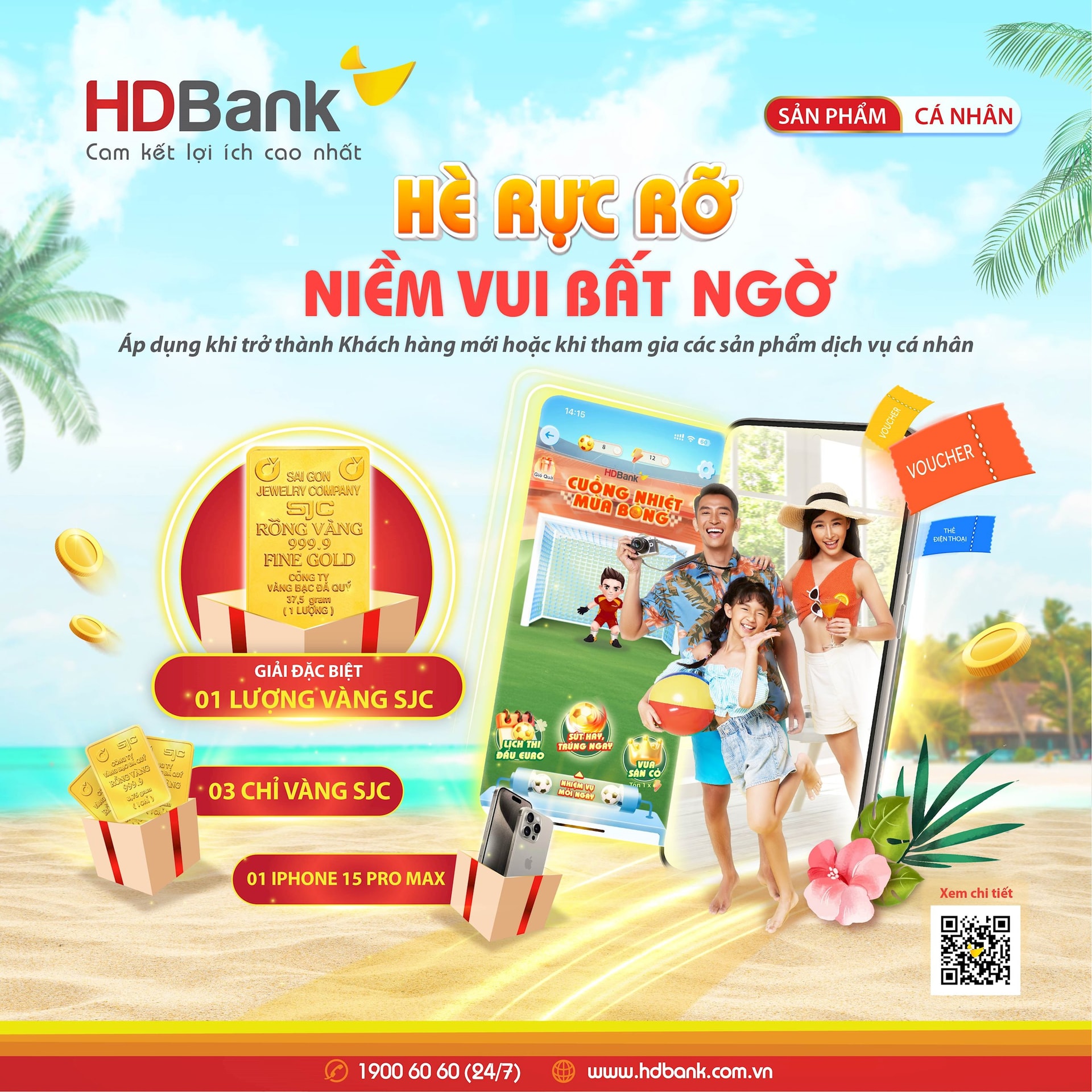 HDBank thưởng vàng SJC cho khách hàng sử dụng dịch vụ