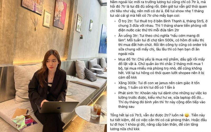 Mọi sự nghi ngờ đang đổ dồn vào một nữ nhân chi tiêu siêu khéo: Lương 10 triệu mà tiết kiệm được tới 2,7 triệu/tháng sao?