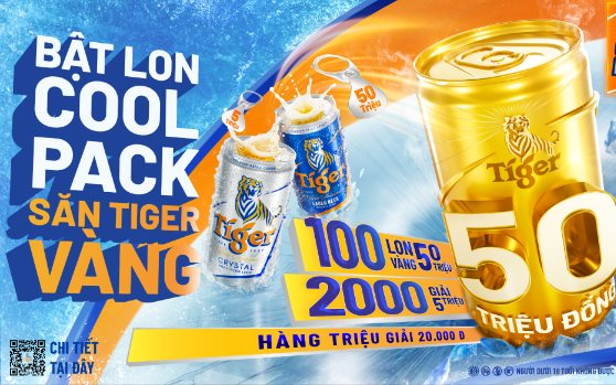 "Bật Lon Coolpack - Săn Tiger Vàng" cùng hàng triệu giải thưởng hấp dẫn