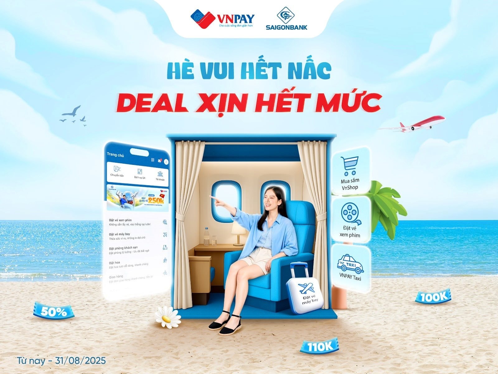 Di chuyển, giải trí, mua sắm xuyên hè giảm tới 675.000 đồng trên SAIGONBANK Smart Banking