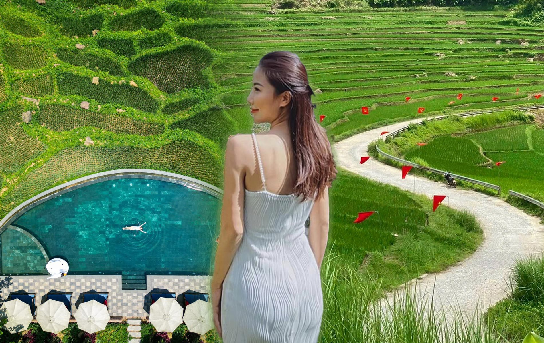 Không phải Sa Pa hay Mù Cang Chải, khung ảnh ruộng bậc thang đẹp như tranh này đang cực hot: Cung đường chữ S rực rỡ cờ đỏ sao vàng, thỏa mãn cả khách đi chill lẫn trekking khám phá