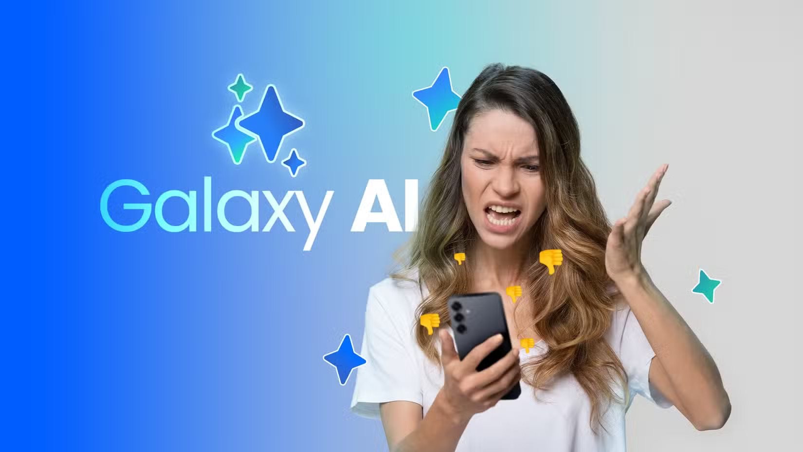 an-angry-woman-holding-her-phone-with-the-galaxy-ai-logo-beside-her.jpg