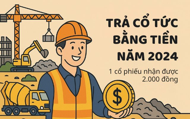 Một công ty sản xuất bê tông chốt ngày trả cổ tức bằng tiền mặt tỷ lệ 20%, cổ phiếu tăng vọt 35% trong 2 tháng 