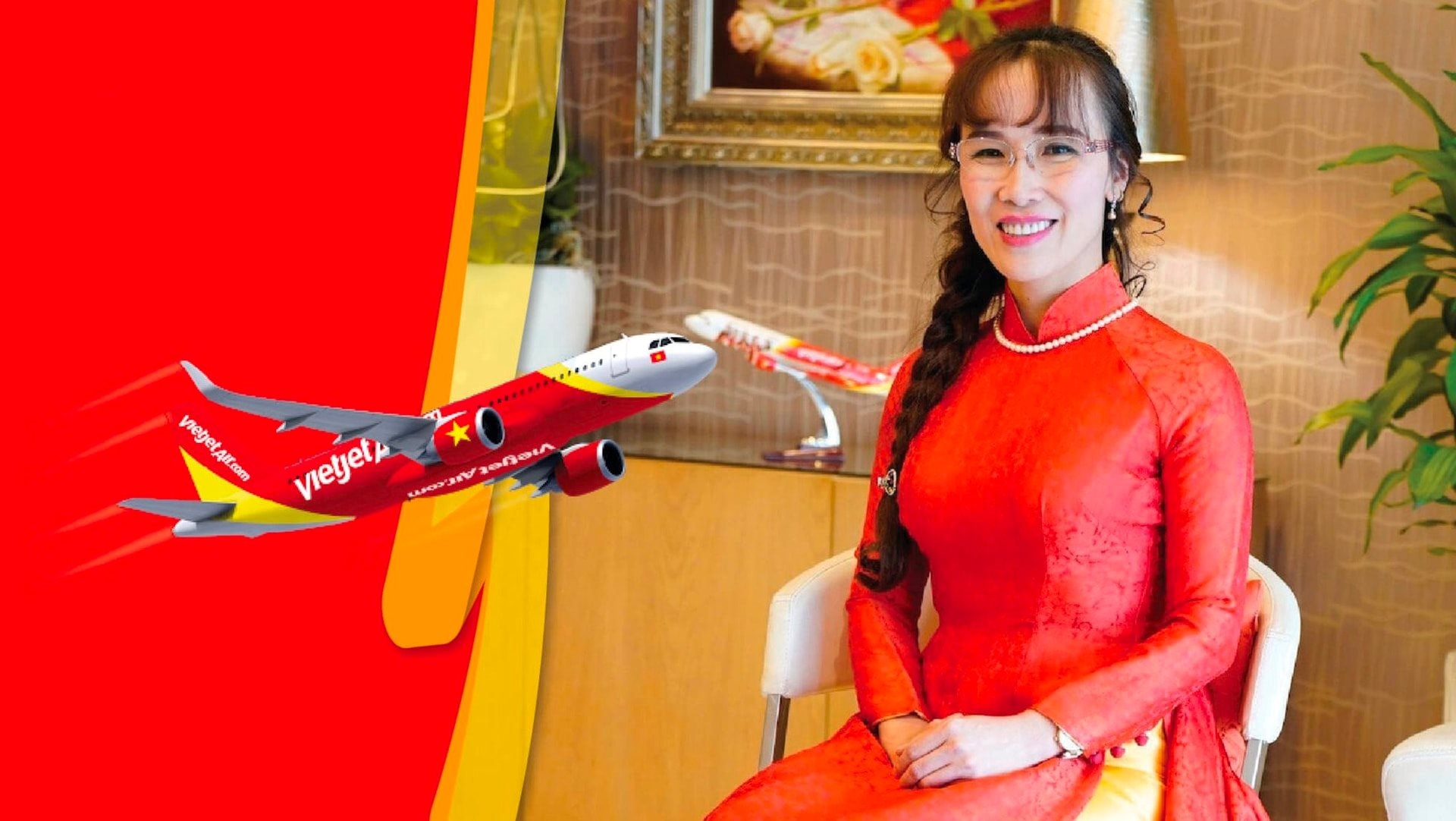 Cổ phiếu Vietjet bật tăng gần hết biên độ sau phiên giảm kỷ lục của thị trường chứng khoán, tỷ phú Nguyễn Thị Phương Thảo "đút túi" thêm hơn 2.000 tỷ
