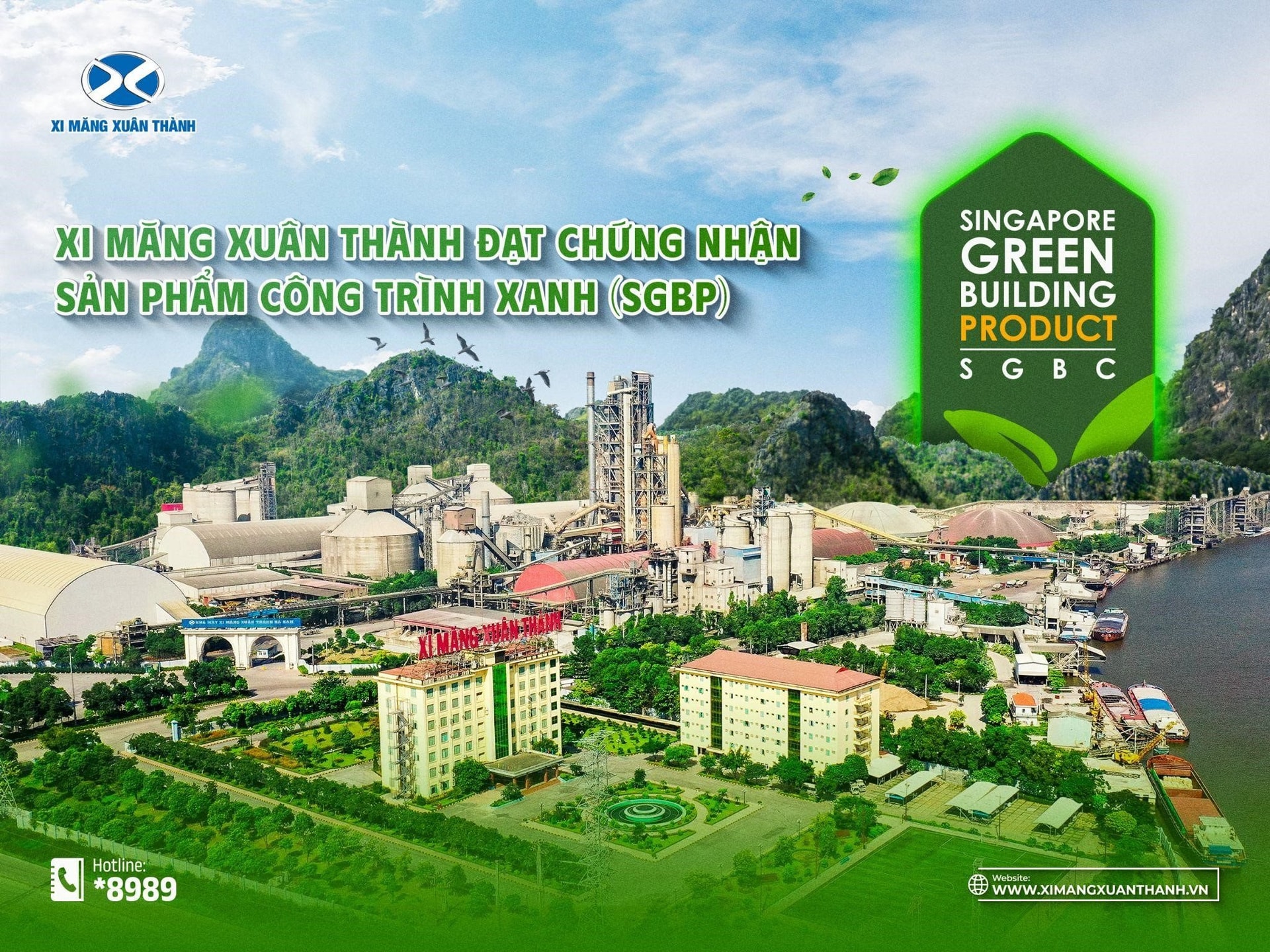 Xi Măng Xuân Thành đạt chứng nhận Sản phẩm công trình xanh (SGBP)