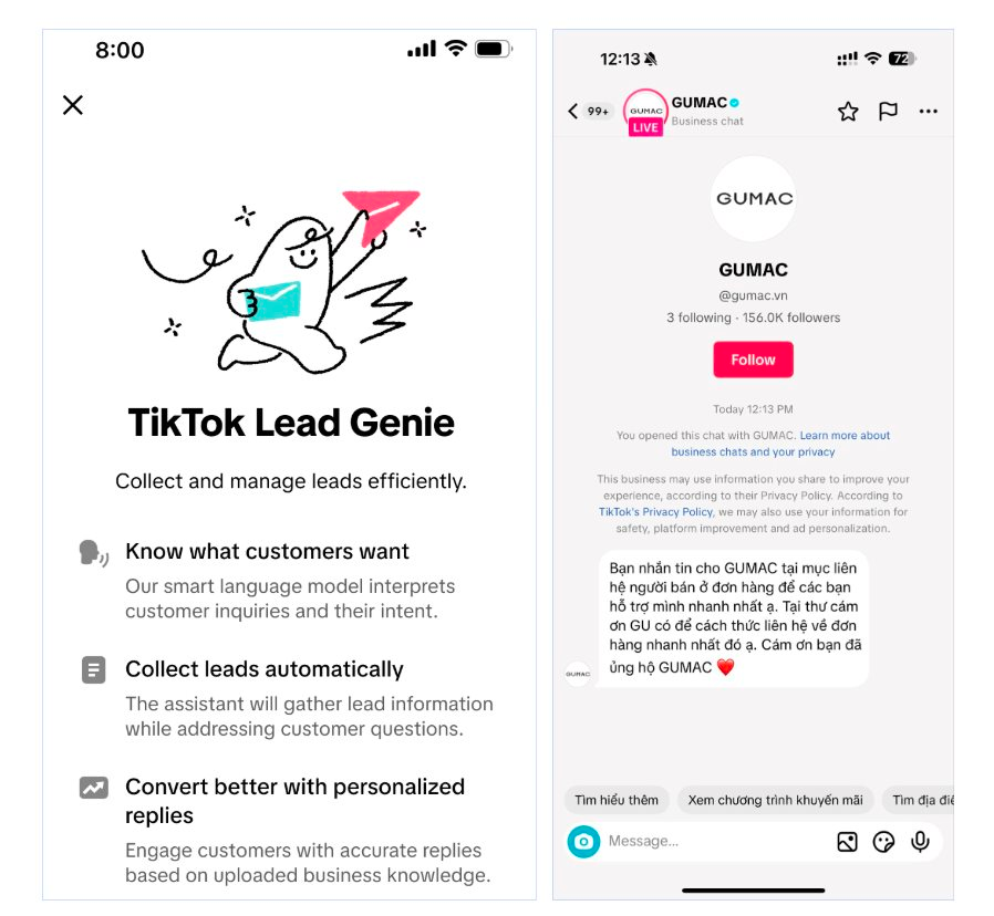 Chatbot AI trong tin nhắn của TikTok có tác dụng gì?