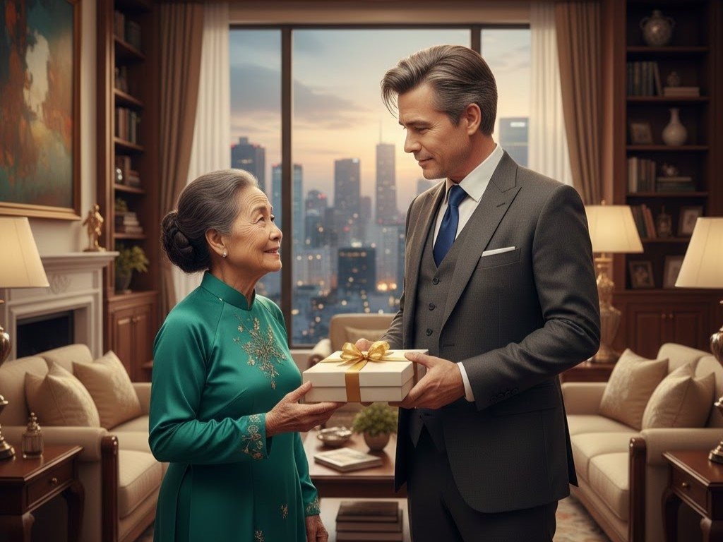 Một doanh nhân 60 tuổi nổi tiếng  tặng mẹ ruột hơn 600 tỷ đồng bằng cổ phiếu