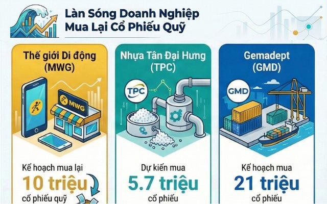 Loạt công ty Thế giới di động, Nhựa Tân Đại Hưng, T-Corp, Gemadept có cùng một hành động