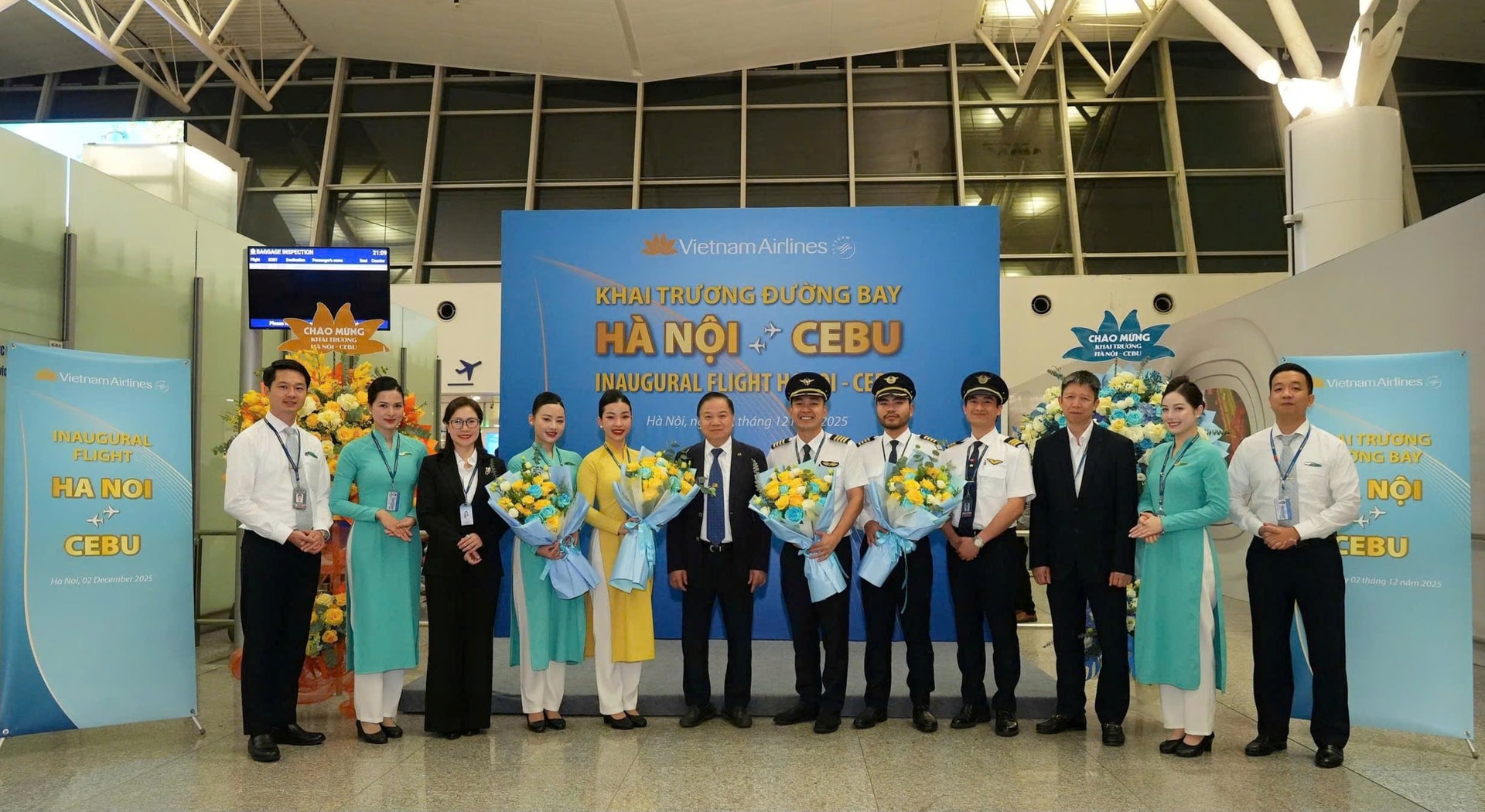 Vietnam Airlines khai trương đường bay thẳng đầu tiên kết nối Hà Nội - Cebu