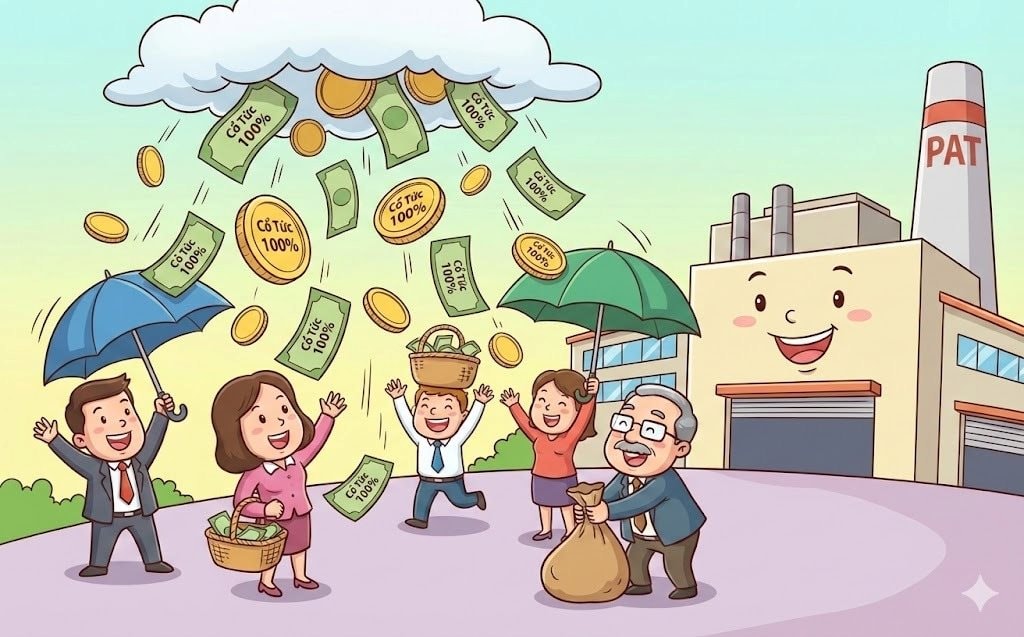 Một công ty sắp chốt danh sách trả cổ tức tiền mặt tỷ lệ 100%