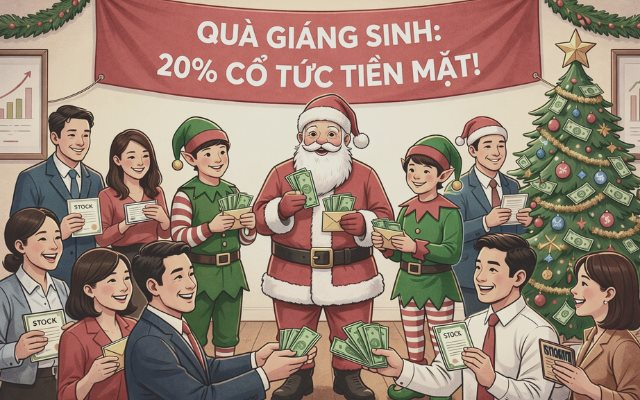 Một công ty ‘phát quà’ Giáng sinh bằng cổ tức tiền mặt 20%