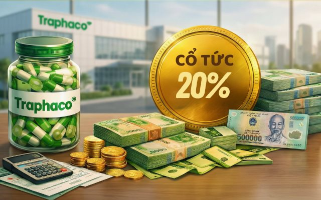 Một công ty ngành dược chốt ngày trả cổ tức tiền mặt 20% 