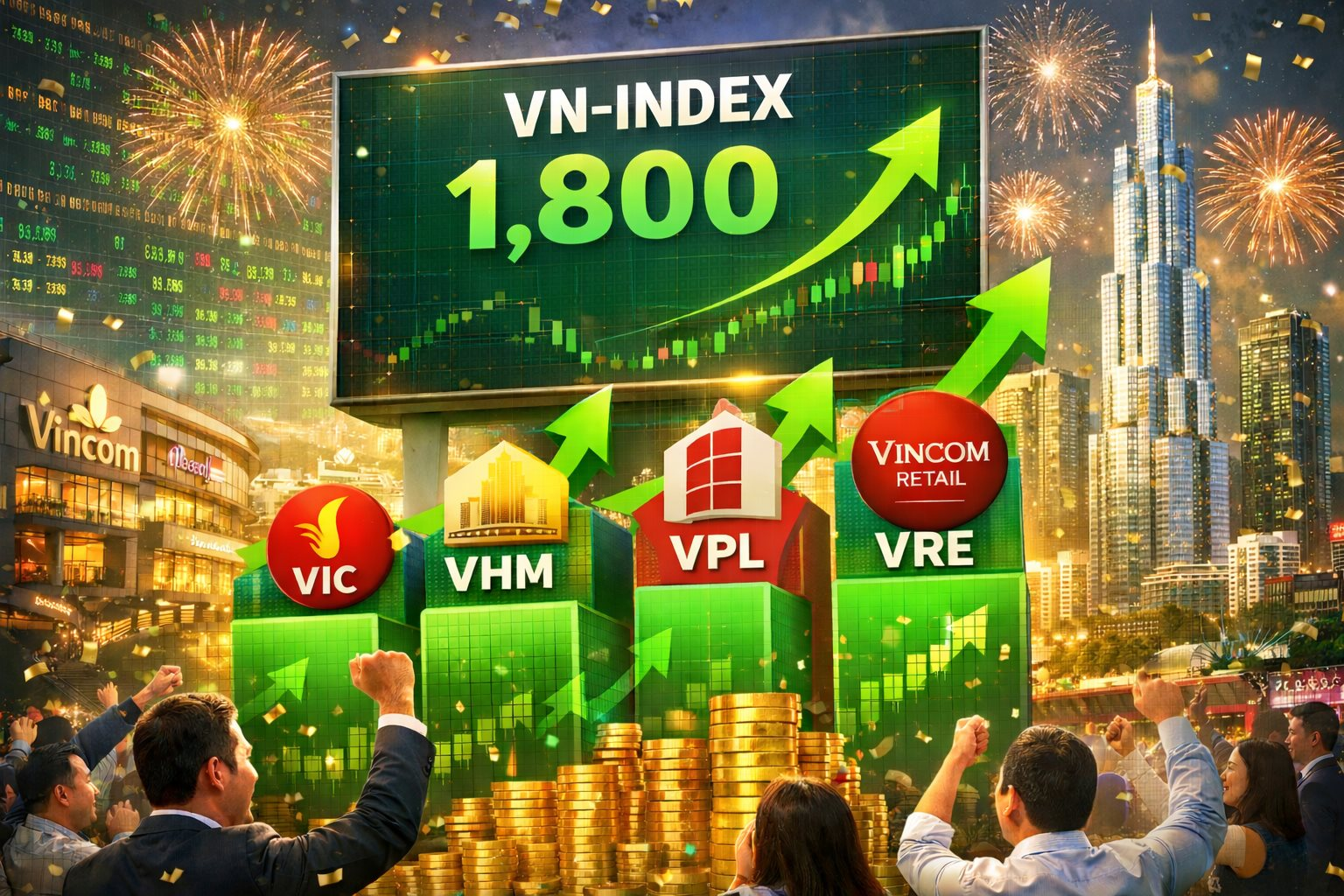 Chứng khoán Việt Nam vượt 1.800 điểm lần đầu tiên trong lịch sử