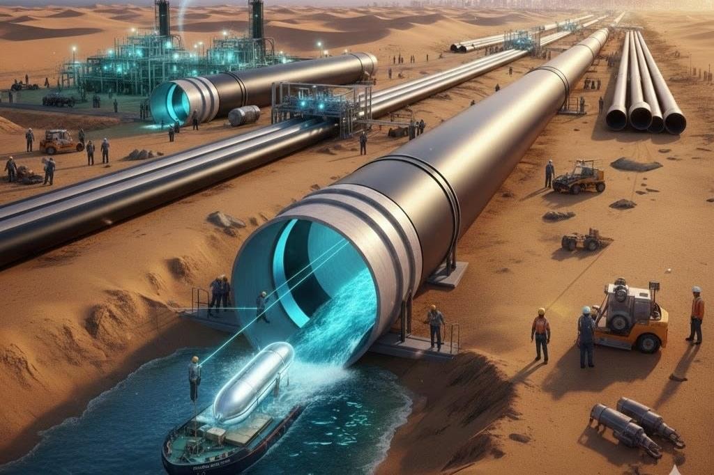 Siêu kỳ tích gọi tên quốc gia này: Bơm hàng tỷ lít nước biển, xây ‘dòng sông thép’ giữa lòng sa mạc để giải cứu cơn khát của 37 triệu người