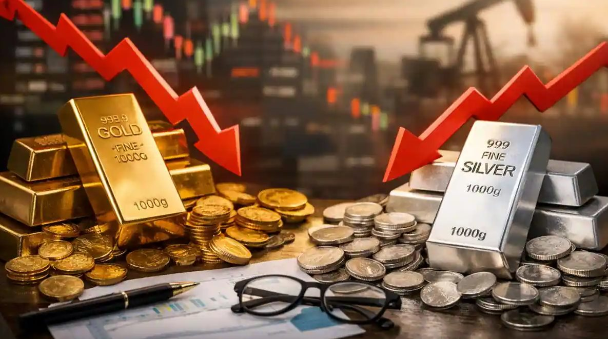Vàng trong nước tiếp đà giảm, bạc lao dốc mạnh trên thị trường quốc tế