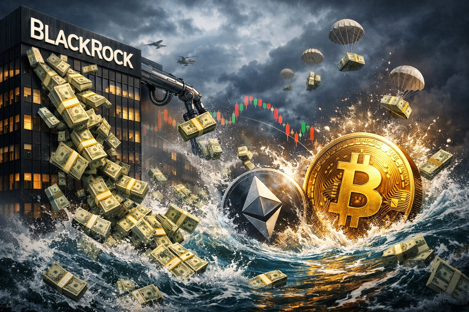 “Cá voi” BlackRock tung hàng tỷ USD bắt đáy Bitcoin, Ethereum