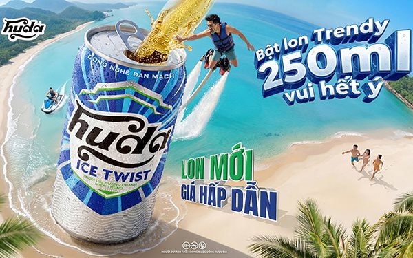 Bật lon trendy 250ml vui hết ý: Huda Ice Twist tung diện mạo mới khuấy động mùa hè