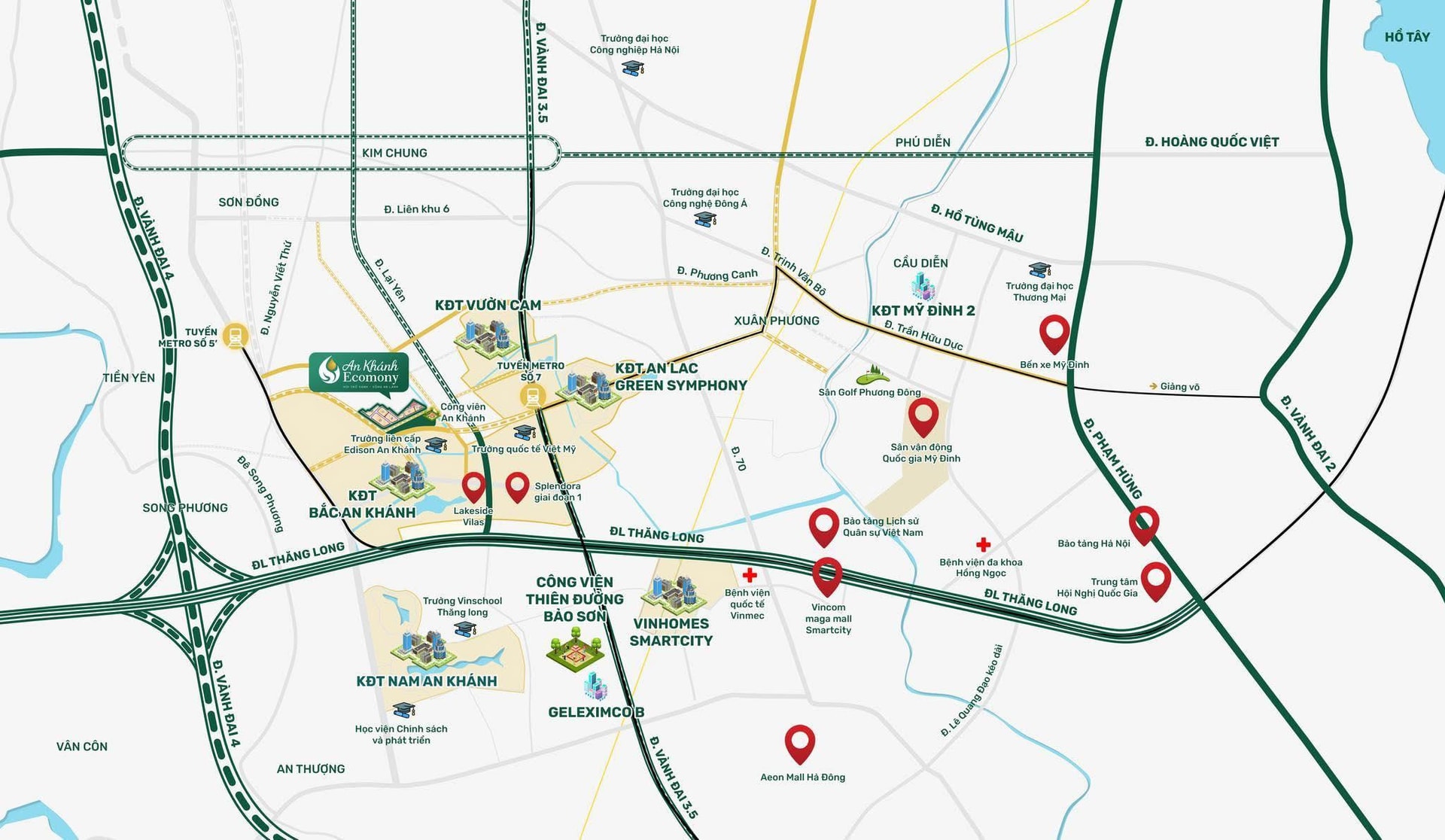 Loạt tuyến đường quan trọng đi qua khu đô thị Bắc An Khánh đang được thúc tiến độ triển khai, hàng nghìn căn biệt thự hưởng lợi