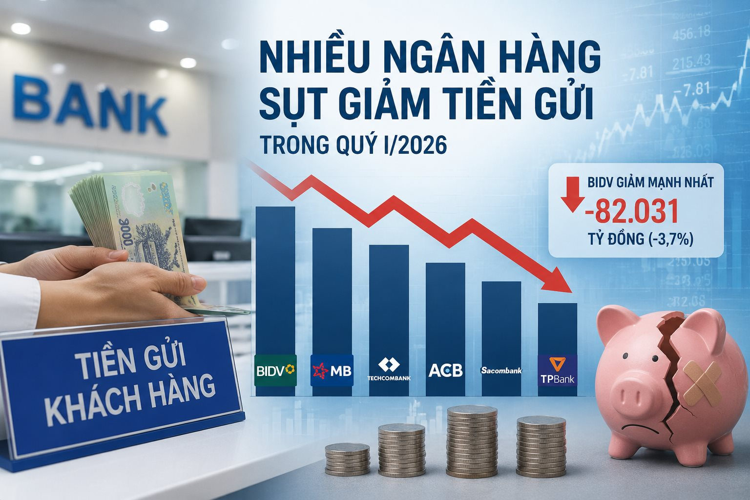 Không chỉ BIDV và MB, nhiều ngân hàng tư nhân lớn cũng bị rút ròng tiền gửi hàng chục nghìn tỷ đồng