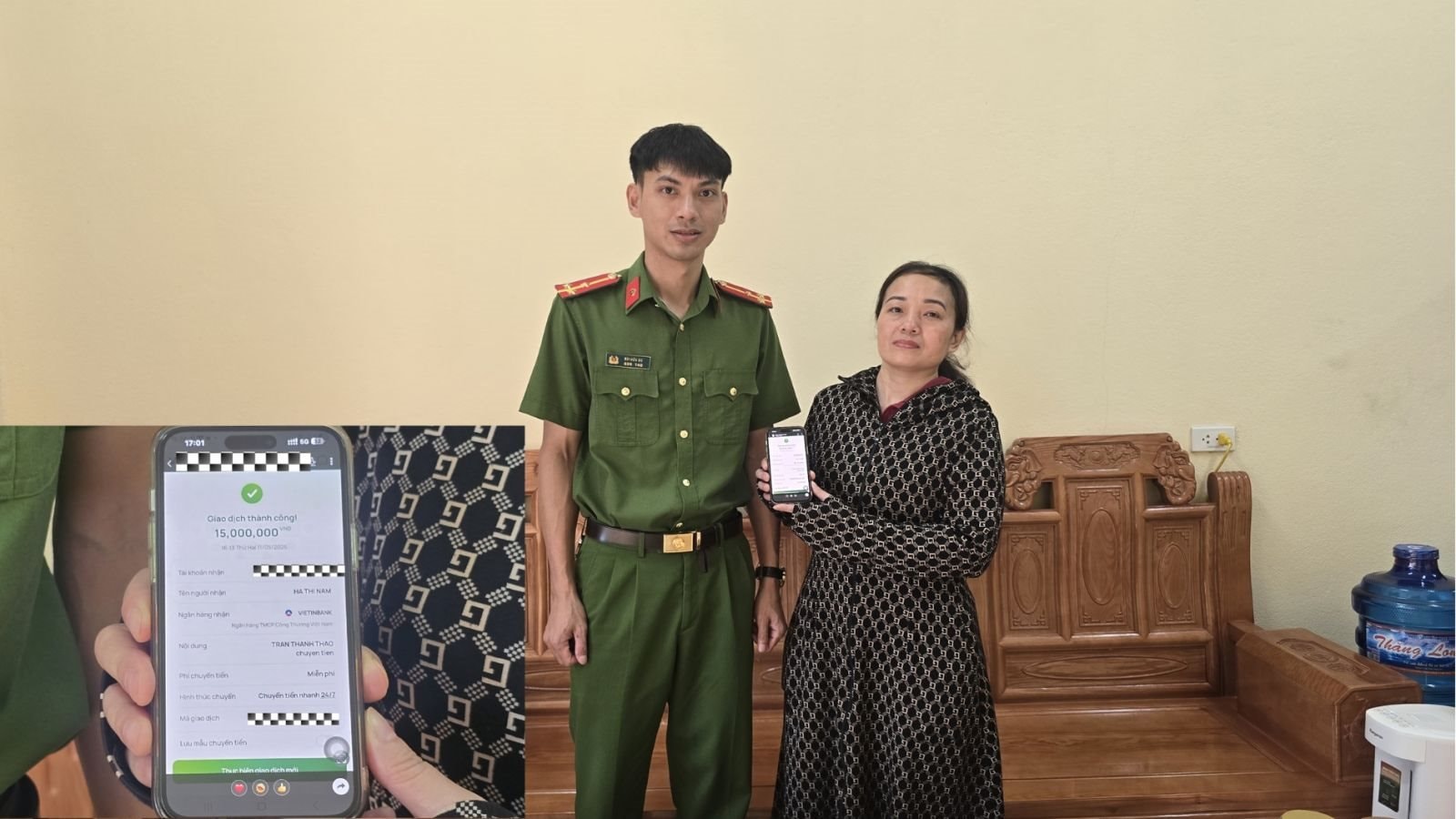 Người phụ nữ SN 1983 có giao dịch 15 triệu đồng với tài khoản mở tại Vietcombank, Công an vào cuộc xác minh dòng tiền