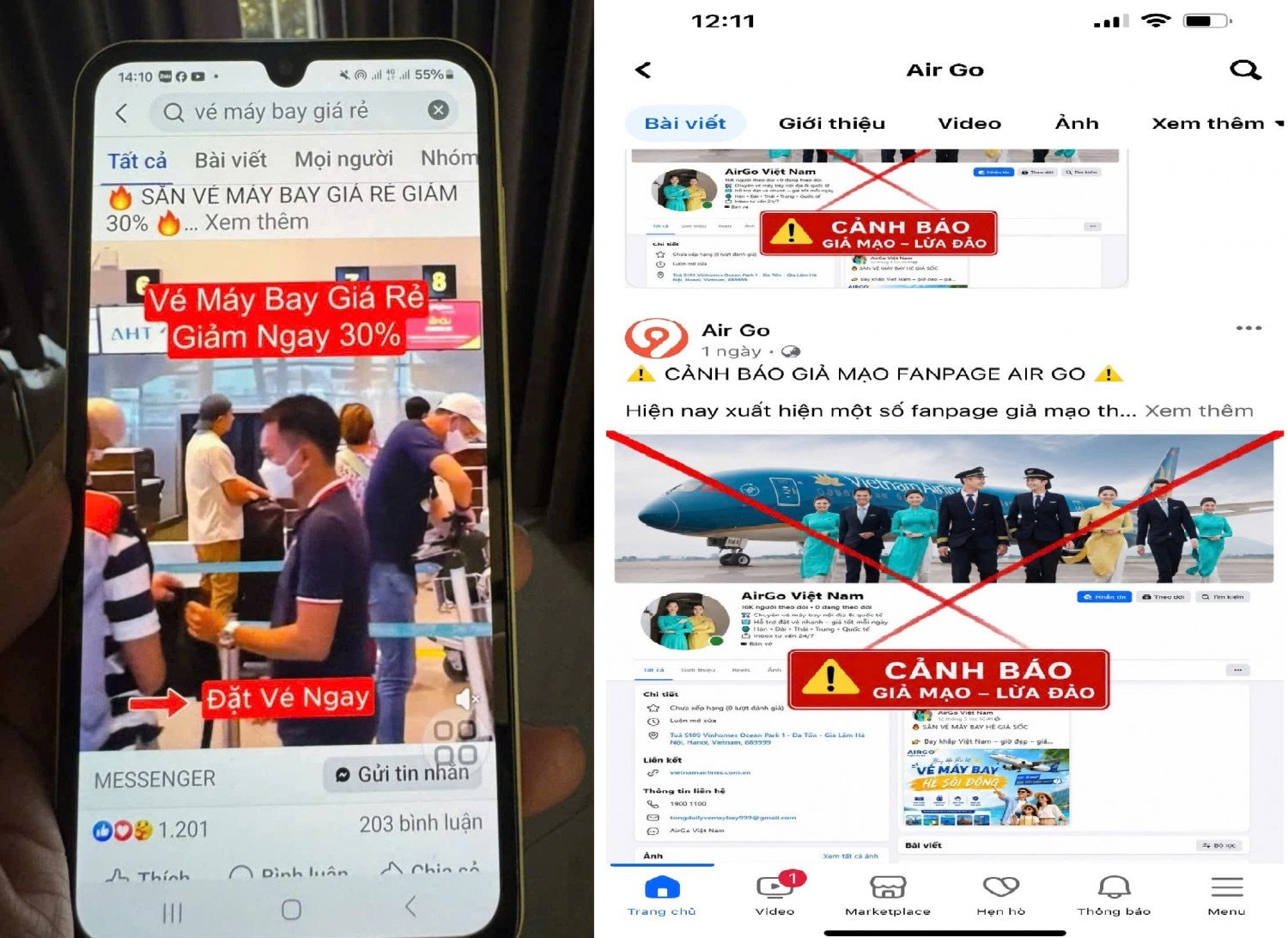 Cảnh báo nóng đến những ai hay đặt vé máy bay giá rẻ qua Facebook, Zalo