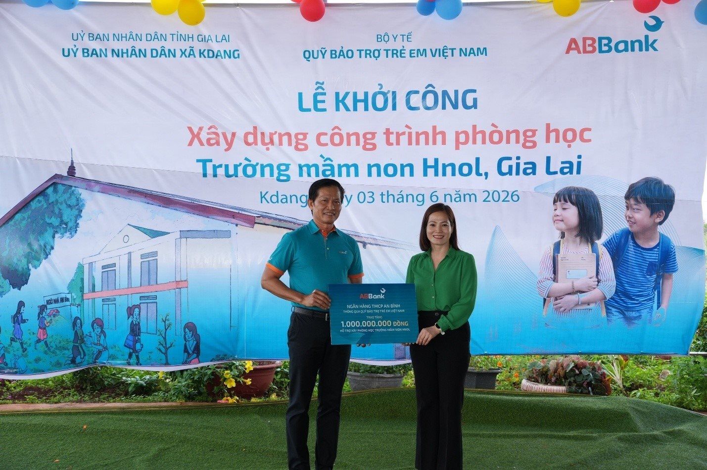 ABBank thêm lớp học mới cho trẻ em vùng khó khăn Gia Lai