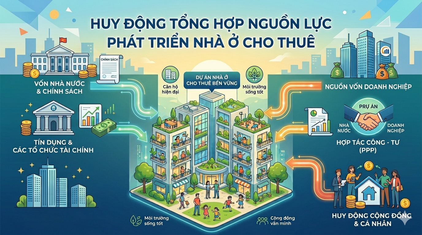 Huy động tổng hợp nguồn lực phát triển nhà ở cho thuê