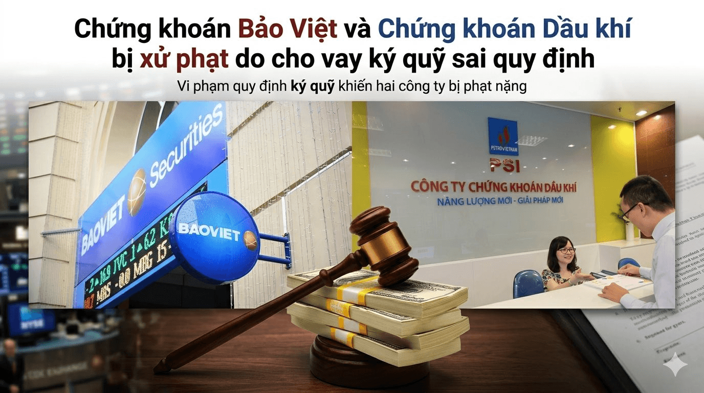 Chứng khoán Bảo Việt và Chứng khoán Dầu khí bị UBCKNN xử phạt do cho vay ký quỹ sai quy định