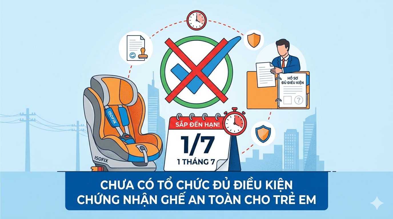 Sắp đến thời hạn 1/7 nhưng chưa có tổ chức nào đủ điều kiện chứng nhận ghế an toàn cho trẻ em