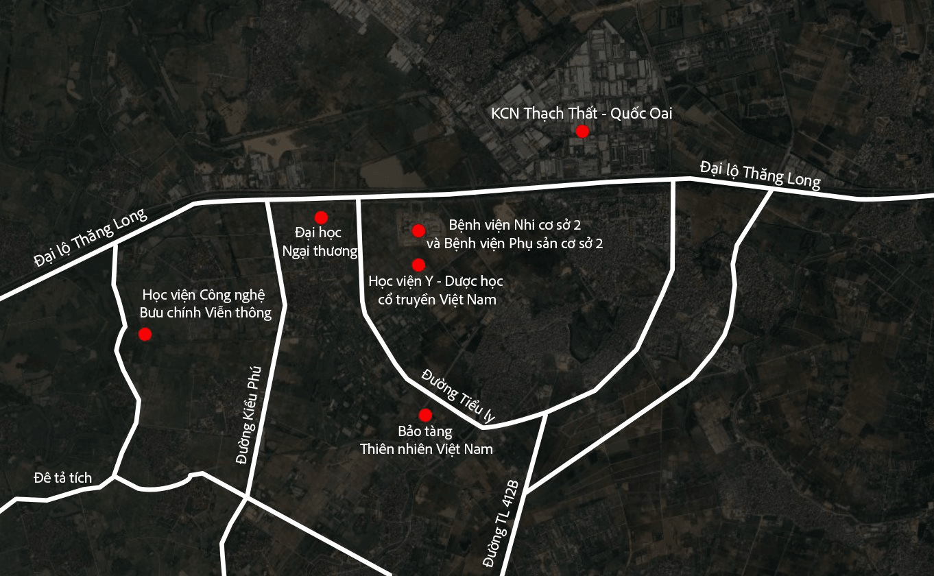 Toàn cảnh khu vực cách trung tâm 20km, nằm sát metro số 5; đại học Ngoại thương, Học viện Bưu chính đề xuất xây cơ sở 2, giá đất vượt 100 triệu/m2
