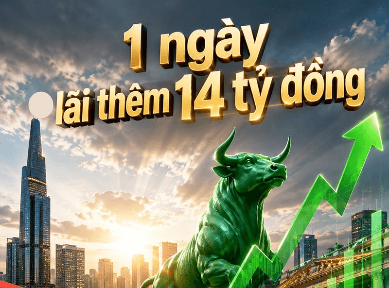 Chỉ 1 ngày lãi 14 tỷ đồng!