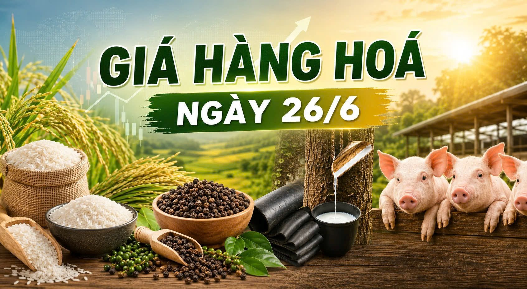 Thị trường hàng hoá ngày 26/6: Cao su thế giới giảm mạnh, heo hơi miền Bắc hạ nhiệt