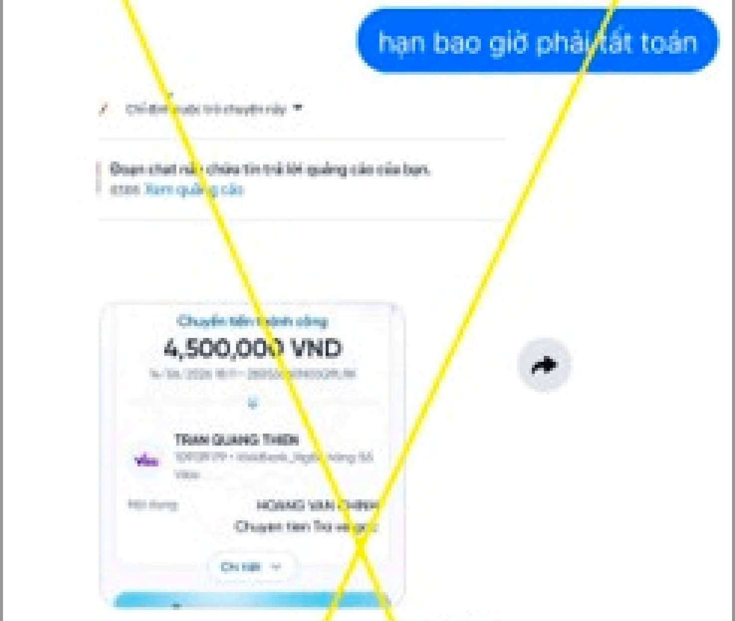 Công an cảnh báo tới tất cả người dân vừa có giao dịch chuyển khoản với nội dung sau
