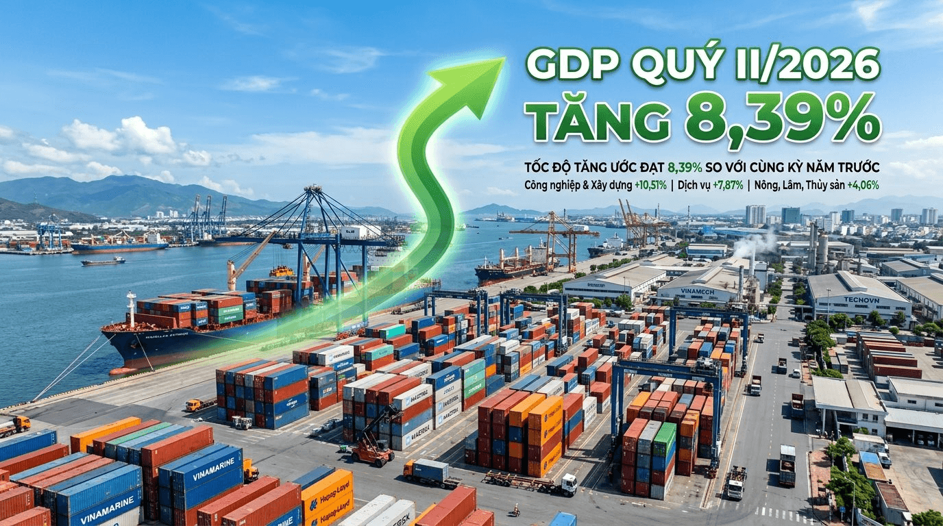 GDP quý II/2026 đạt mốc tăng trưởng 8,39%