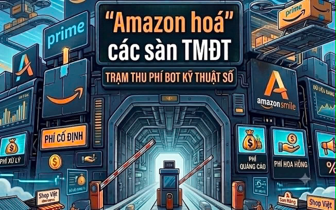 Lật ngửa chiêu 'Amazon hóa' tại các sàn TMĐT: Thu phí như trạm BOT, người bán bắt buộc trả tiền nếu muốn tồn tại