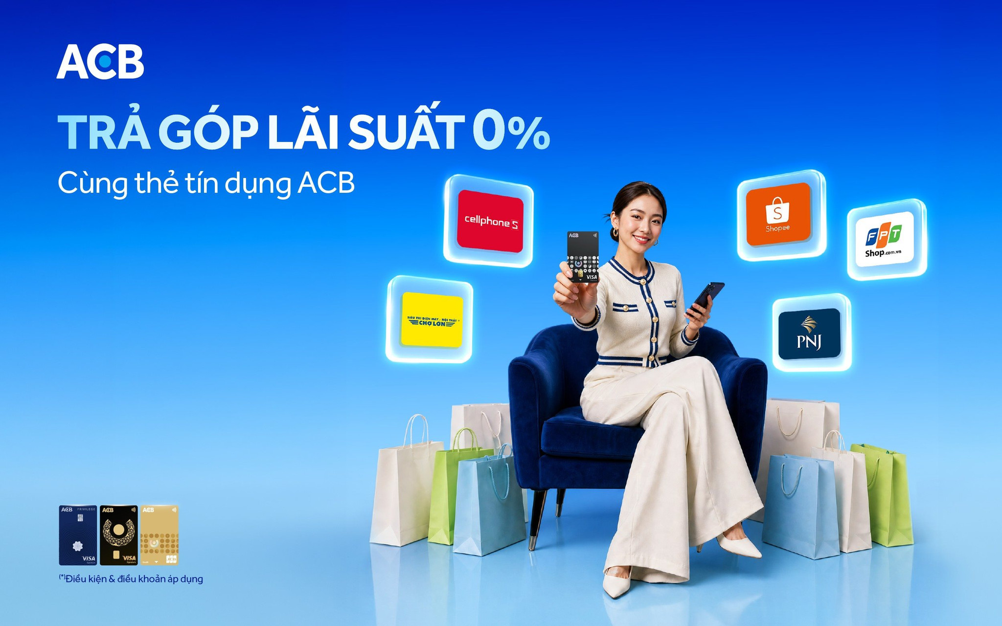 ACB: Trả góp với lãi suất 0% bằng thẻ tín dụng giúp khách hàng chủ động cho mọi kế hoạch chi tiêu