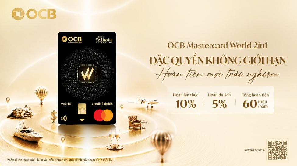 OCB nâng cấp dòng thẻ Mastercard World 2in1, chiều lòng tín đồ mê du lịch