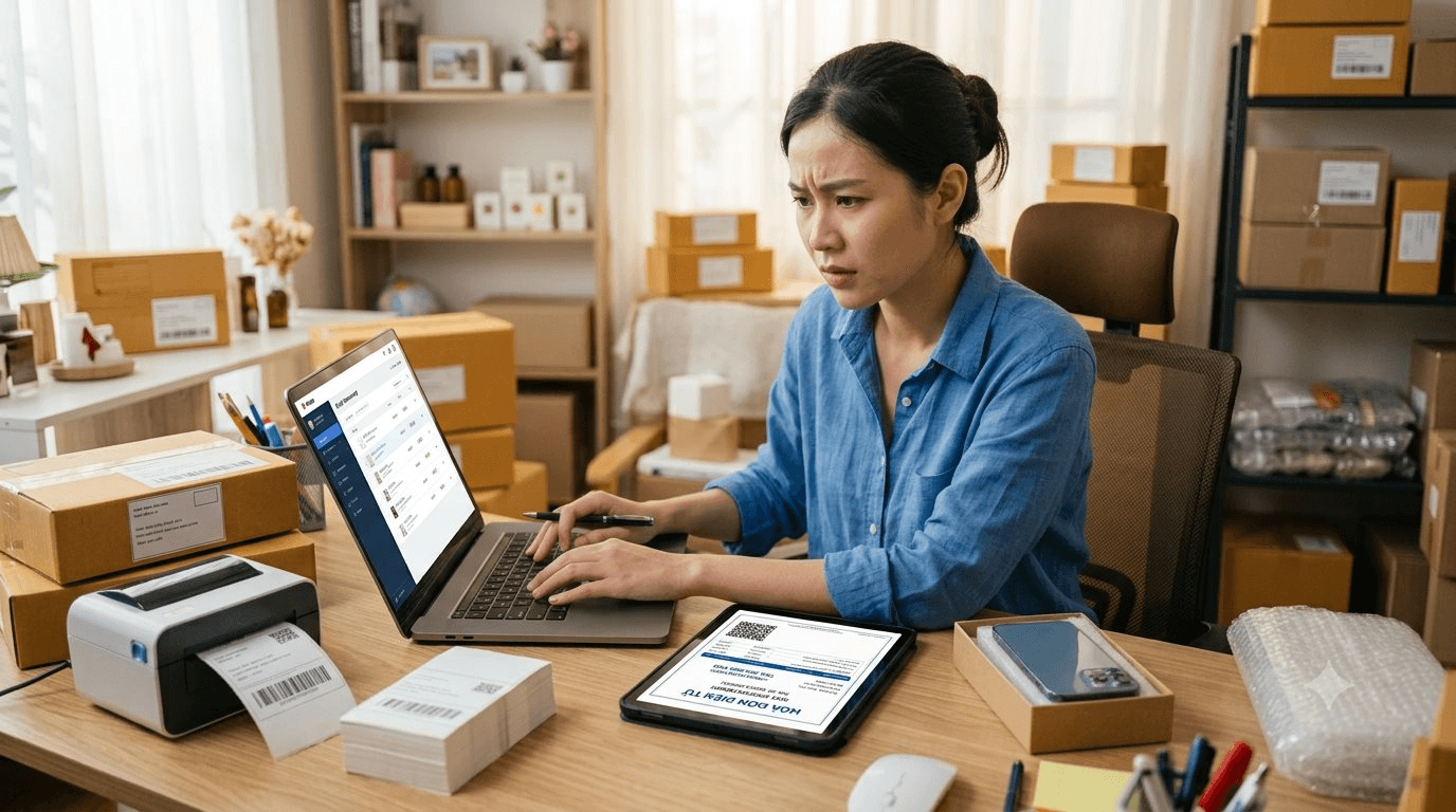 Người bán hàng online trên sàn phải xuất hóa đơn điện tử cho từng lần bán