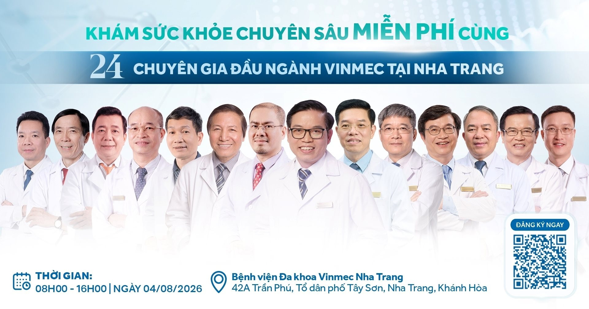 Khám sức khỏe chuyên sâu miễn phí cùng 24 chuyên gia đầu ngành Vinmec tại Khánh Hòa