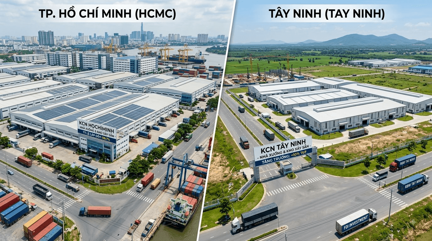 Giá thuê nhà xưởng, nhà kho xây sẵn quý 2/2026: Tây Ninh cạnh tranh gay gắt với TP.Hồ Chí Minh