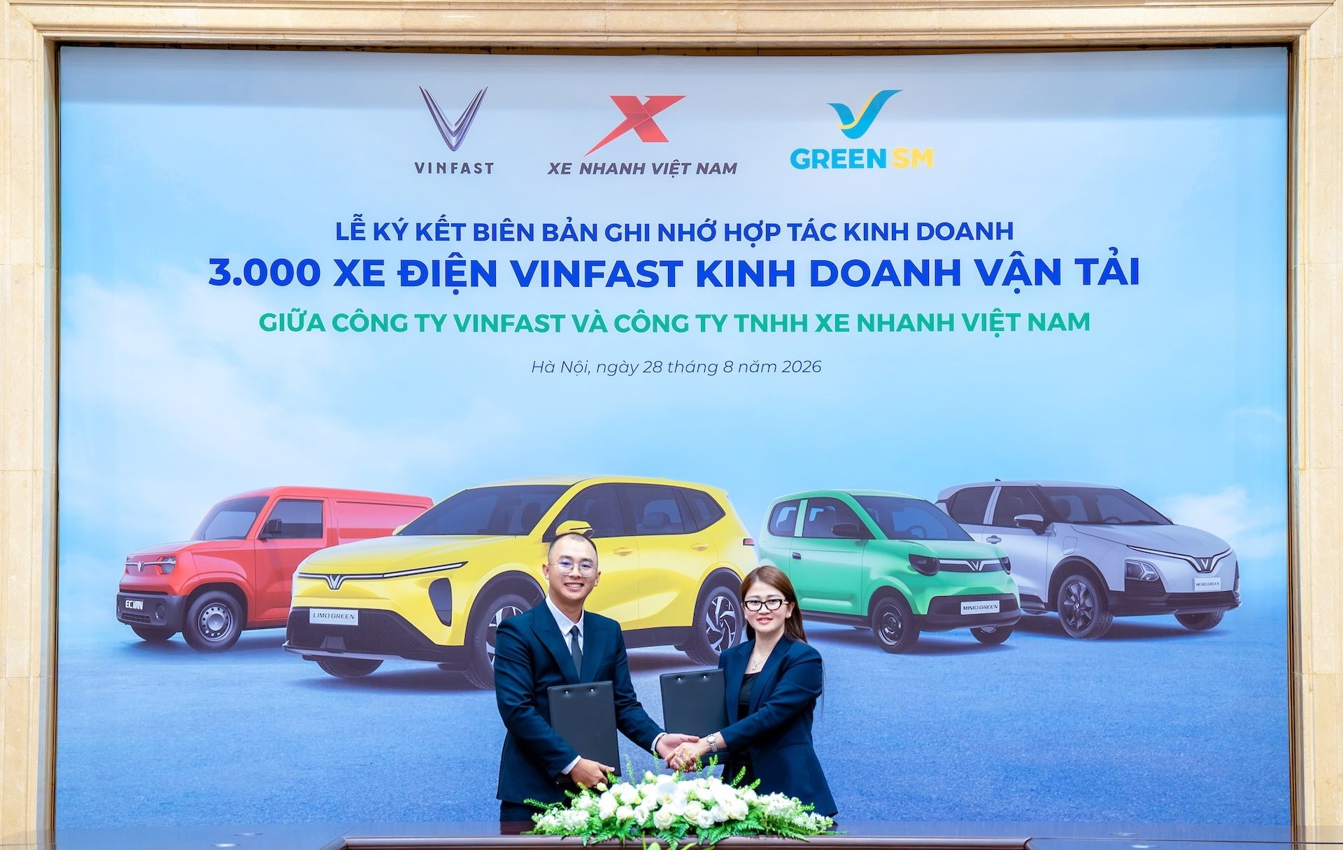 VinFast, GSM ký kết trang bị 3.000 ô tô điện với một đối tác 