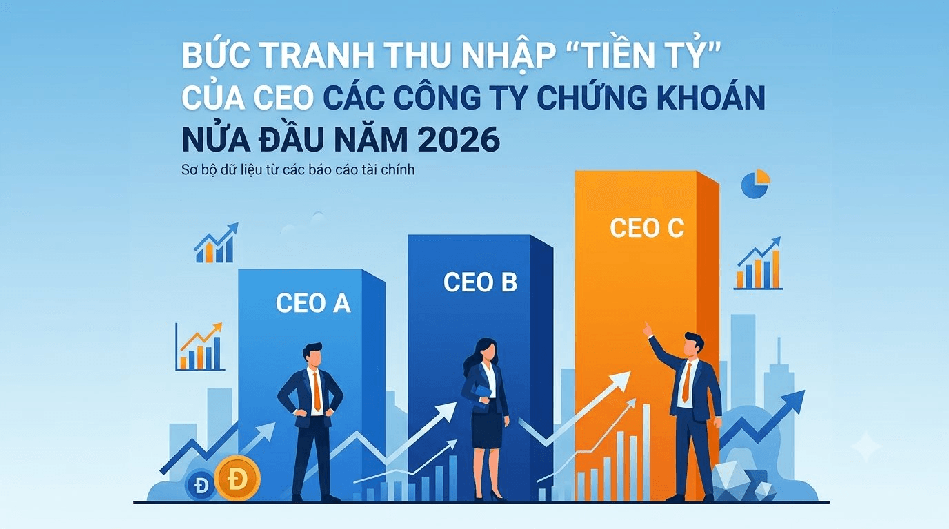 Bức tranh thu nhập “tiền tỷ” của CEO các công ty chứng khoán nửa đầu năm 2026