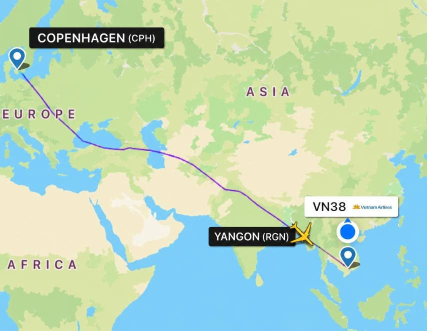 Chuyến bay Vietnam Airlines chuyển hướng hạ cánh tại Myanmar cấp cứu sản phụ sinh con trên máy bay